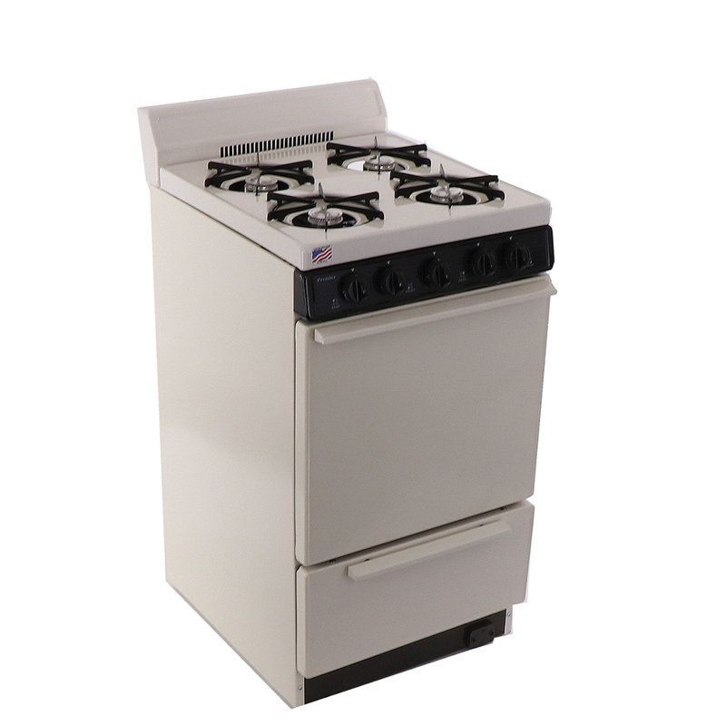 20" Battery Gas Range, Cream