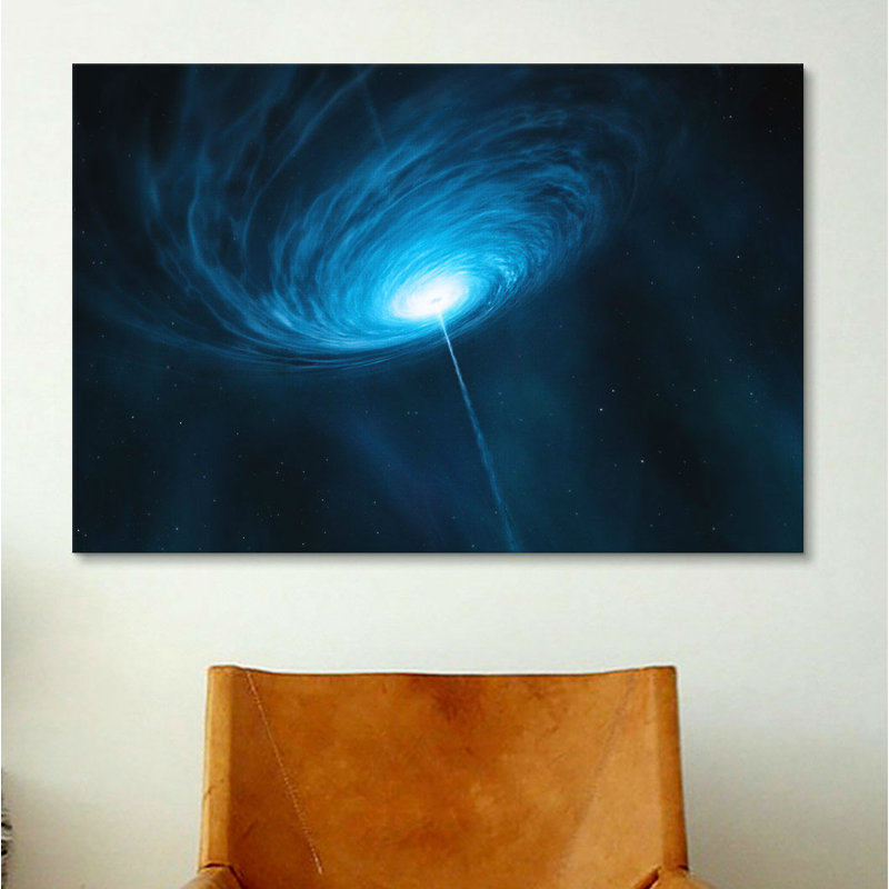 «Distant Galaxy Quasar», reproduction sur toile tendue, H 8 po x l 12 po x P 0,75 po, Toile tendue, Pas de tapis