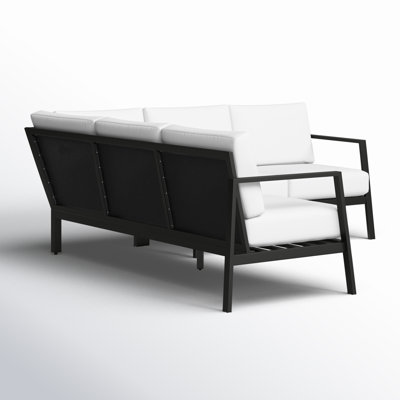 Armando 78.5'' Wide Triangle Aluminum Patio Sectional with Sunbrella® Cushions
