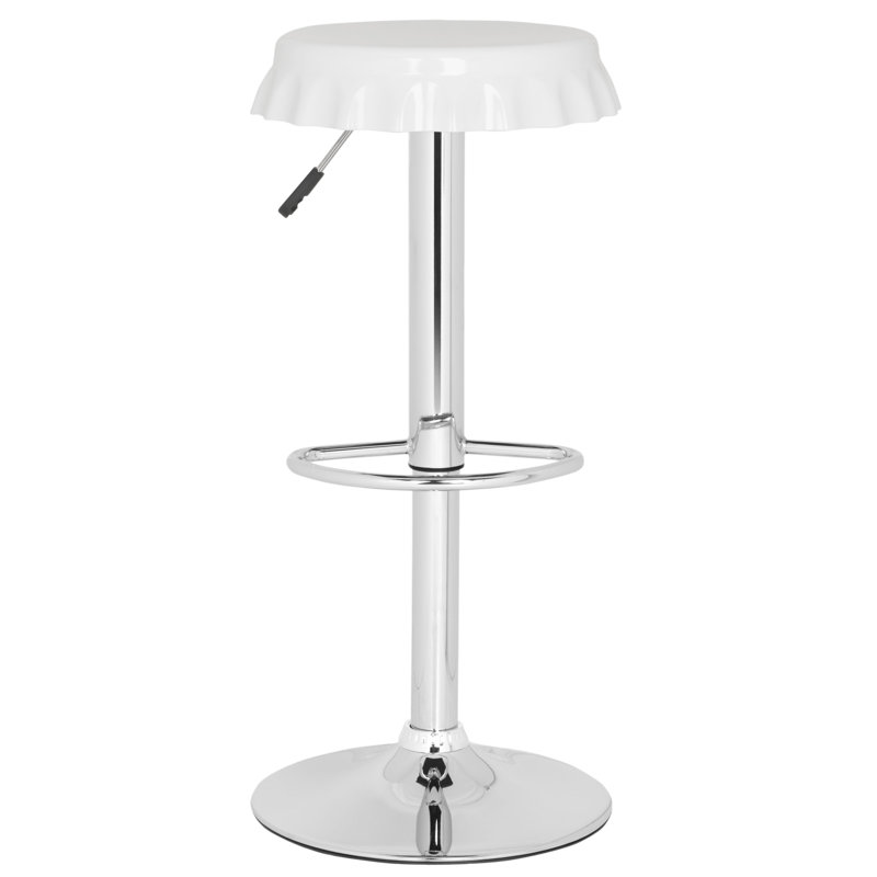 Tabouret de bar pivotant à hauteur ajustable Ivarei, blanc