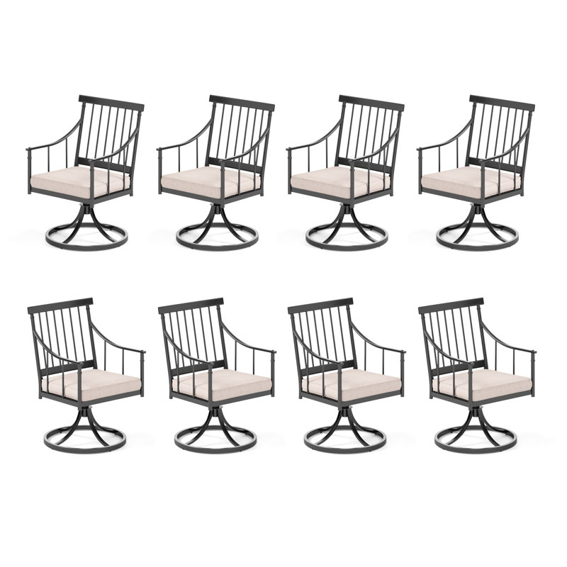 Fauteuil de patio pivotant avec coussin Aiona