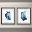 Indigo Collide III - ensemble de 2 reproductions d'art sur papier encadré