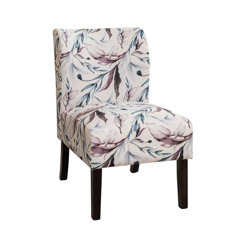 Fauteuil en tissu mauve à imprimé floral - Relaxation moderne pour le salon Moderne, stable et élégant sans accoudoirs