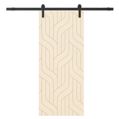 Hollow Paneled Painted without Installation Hardware Kit Barn Door