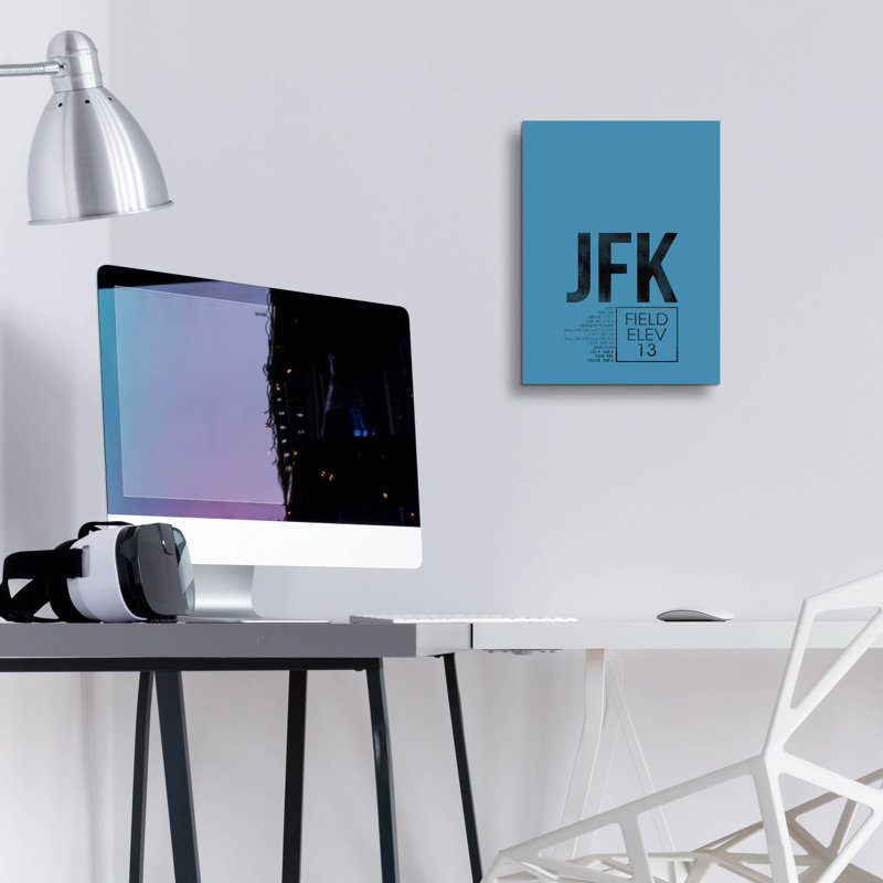 "JFK ATC" par O8 à gauche, H 16 po x l 12 po x P 0,13 po