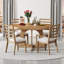 Table de salle à manger ronde pour 4 avec chaises, ensemble de table de salle à manger extensible avec rallonge centrale amovible de 16 po, ensemble de table de salle à manger rétro 5 pièces à motif géométrique unique pour la cuisine et la salle à manger-399987205