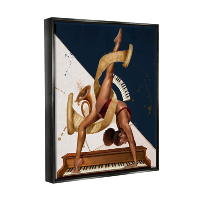 " Gymnastics Musician Girl Instruments " by Salaam Muhammad Painting Print