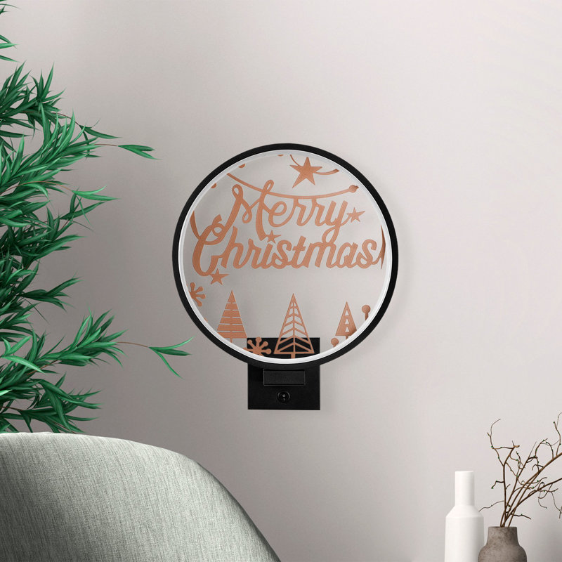 Stylish Wall Lamp, Black & Copper, 11.8 x 14.2 x 3.9 Inches | 100% Metal, IP 44 Rated, Max 12W | Adjustable Cable Length 78.7 Inches | On/Off Switch, Perfect for Glam Decor & Holiday Ambiance