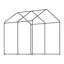 Serre de jardin 8 pi x 6 pi x 7,5 pi Outsunny, auvent de jardinage extérieur avec 6 fenêtres à enroulement, 2 portes à fermeture à glissière et housse de protection contre les intempéries, blanc