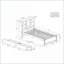 Twin Size Walnut Platform Bed Frame with Bookcase Headboard, USB Port &amp; 2 Drawers – No Box Spring Needed-878294241