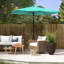 Parasol rectangulaire à abat-jour rectangulaire 6,5 'x 10' avec manivelle et inclinaison sans effort, parasol sarcelle pour patio, housse de protection 50+, facile à utiliser,