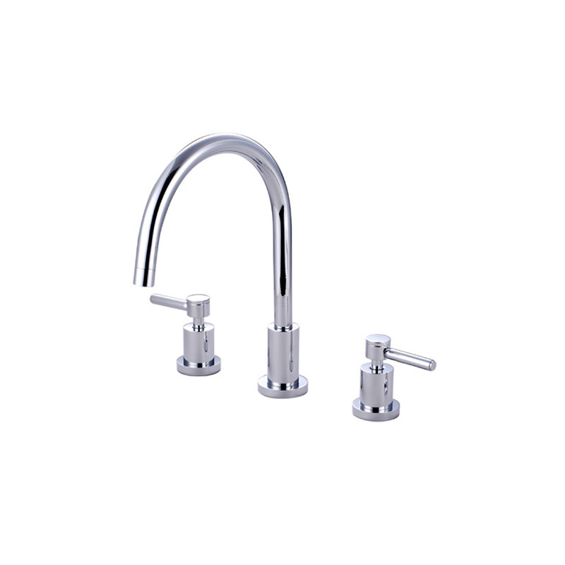 South Beach Double Handle Widespread Kitchen Faucet, Polished Chrome