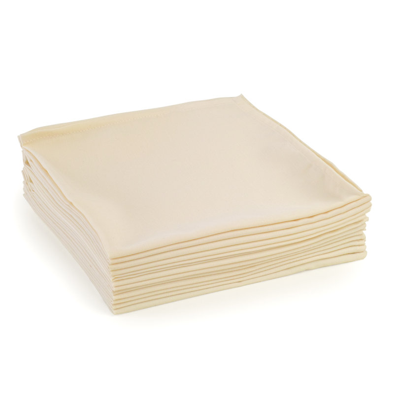 Serviette 100% polyester tissé avec bords ourlés et serviette 20 po, Ivoire