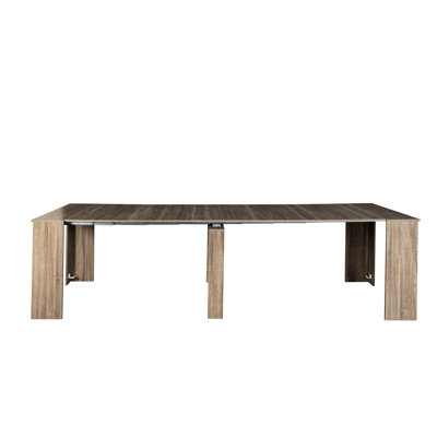 Extendable Console Desk, 118.50In Expandable, Functional Desk Option, 117.68*35.84*31.54In, Brown Table, Material, Versatile For Home, 125.66 Lb Package Weight,