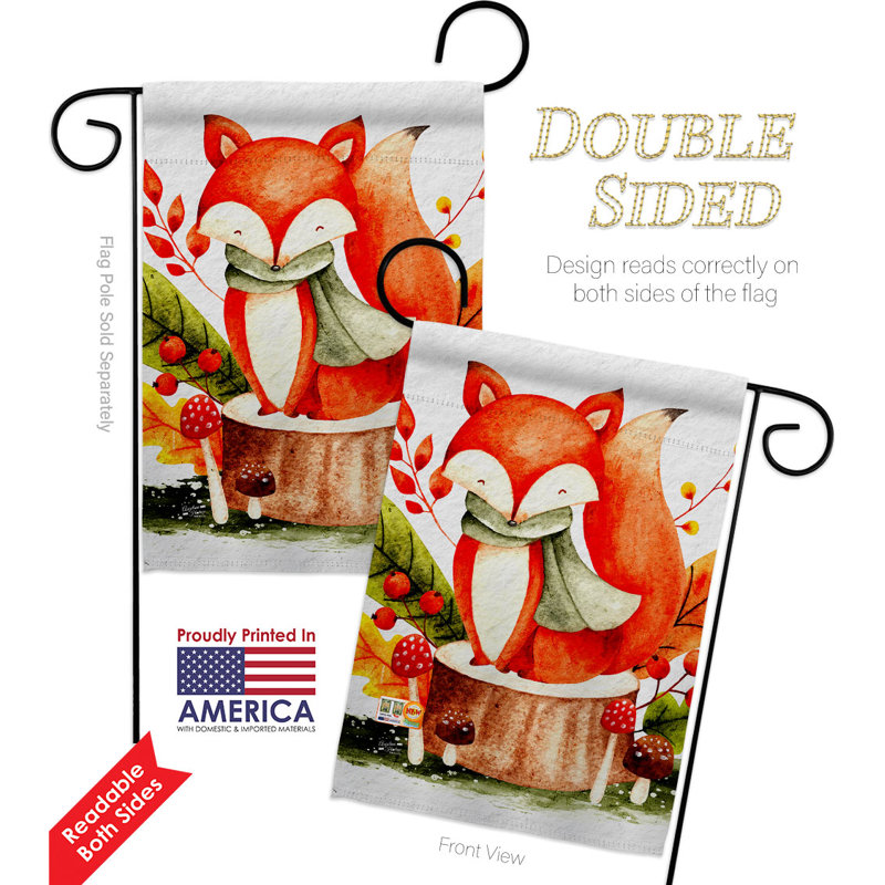 Drapeau de jardin en polyester 18 x 13 pi Autumn Fox