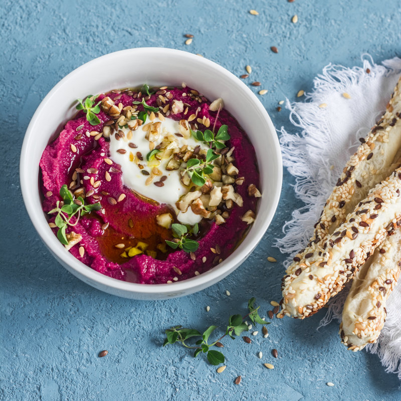 Talea Beet Hummus - Wrapped Canvas Print, 51cm H x 51cm W x 3.8cm D