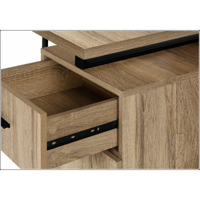 Contemporary Computer Desk with Storage Drawers and Flexible Left-Right Setup for Home Office