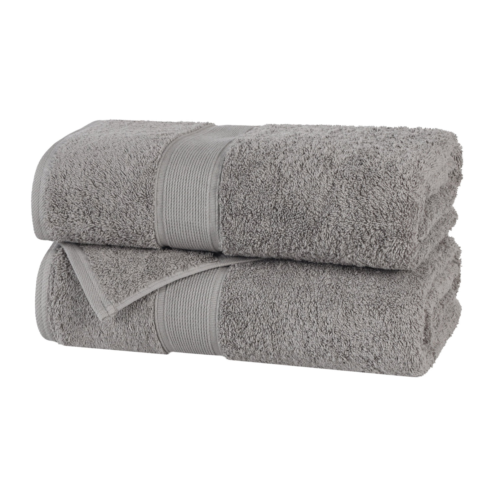 Organic Cotton Towel Set, Silver, 2 Bath Sheet Set