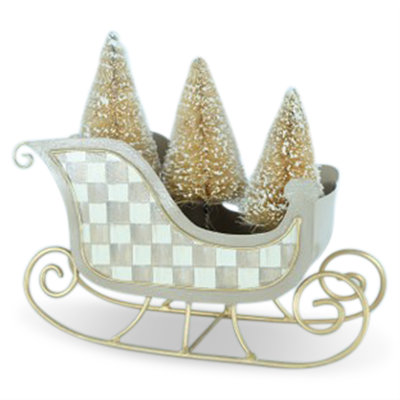 Natural Noel Tin Sleigh With Trees