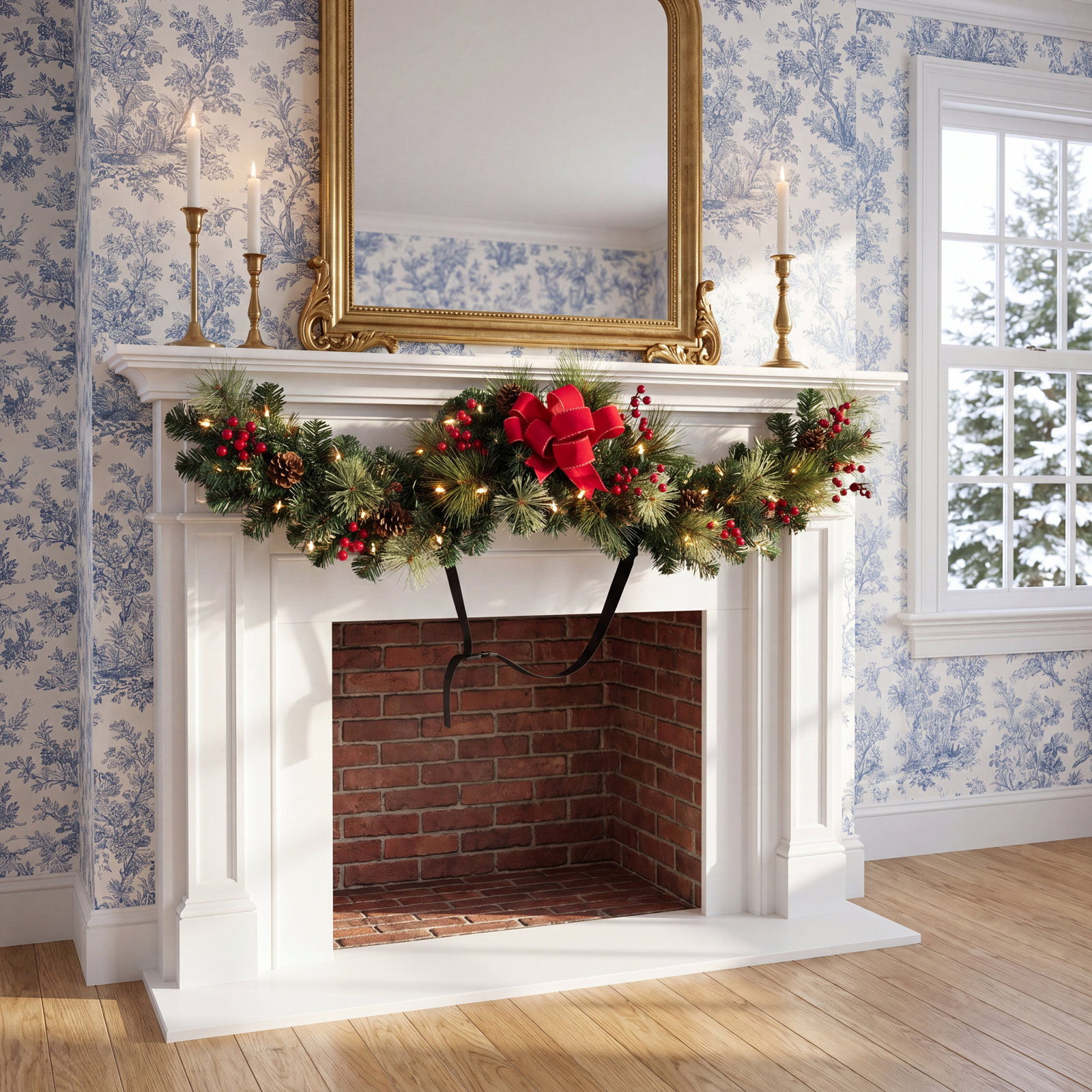 Hafner Lighted Faux Pine Swag