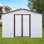 Abri de jardin en métal 12 pi x 10 pi entreposage extérieur blanc et gris-118112481-118112484