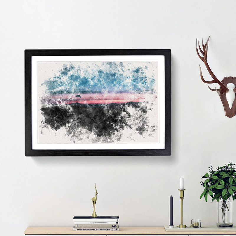 The Lake District - Picture Frame Painting Print, Black Framed, 62cm H x 87cm W x 2cm D