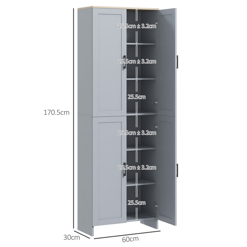 Lenard Kitchen Cupboard Storage with 6 Shelves
