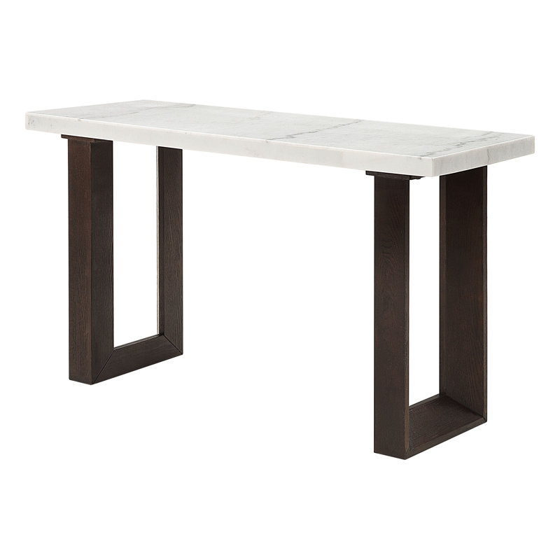 Sofa Table w/Marble Top, Natural Marble Top & Espresso Finish