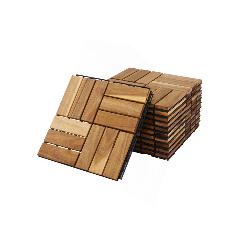 20 PCS Interlocking Deck Tiles Checker Pattern, Yellow