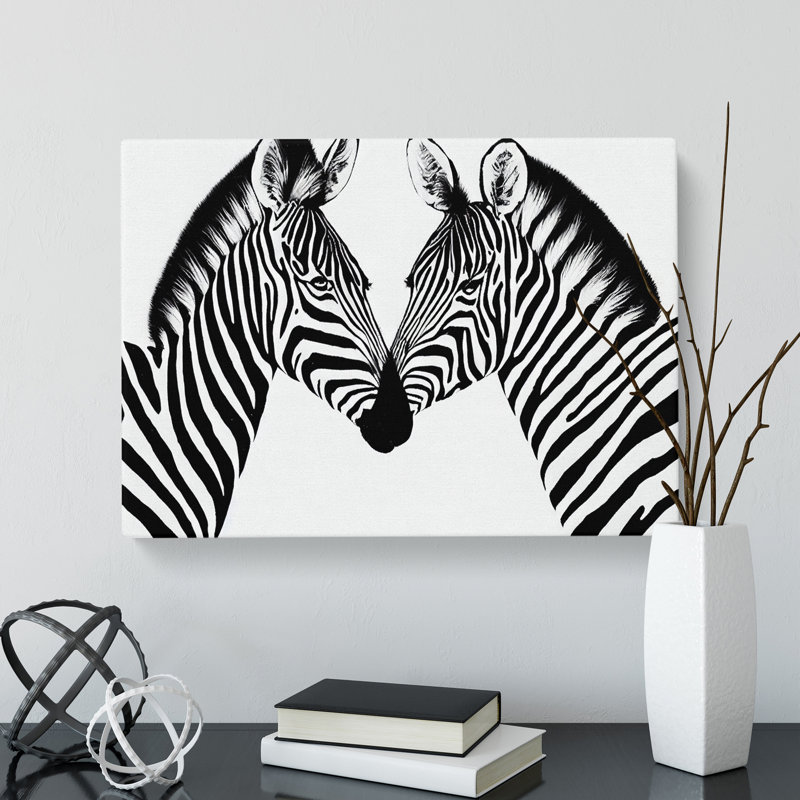 Two Zebras Vol.1 - Wrapped Canvas Print, 35cm H x 50cm W x 3cm D