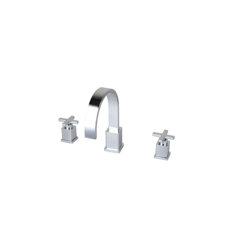 Robinet de salle de bain à large entraxe avec drain Amrooti, Chrome