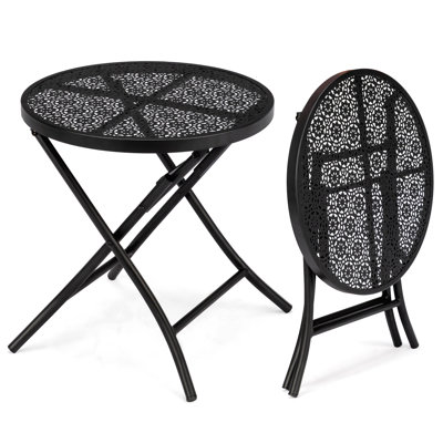 Table d'appoint ronde en acier pour patio