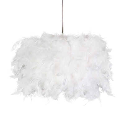 Modern Designer Real Feather Drum Lamp Shade with Inner Cotton Lining