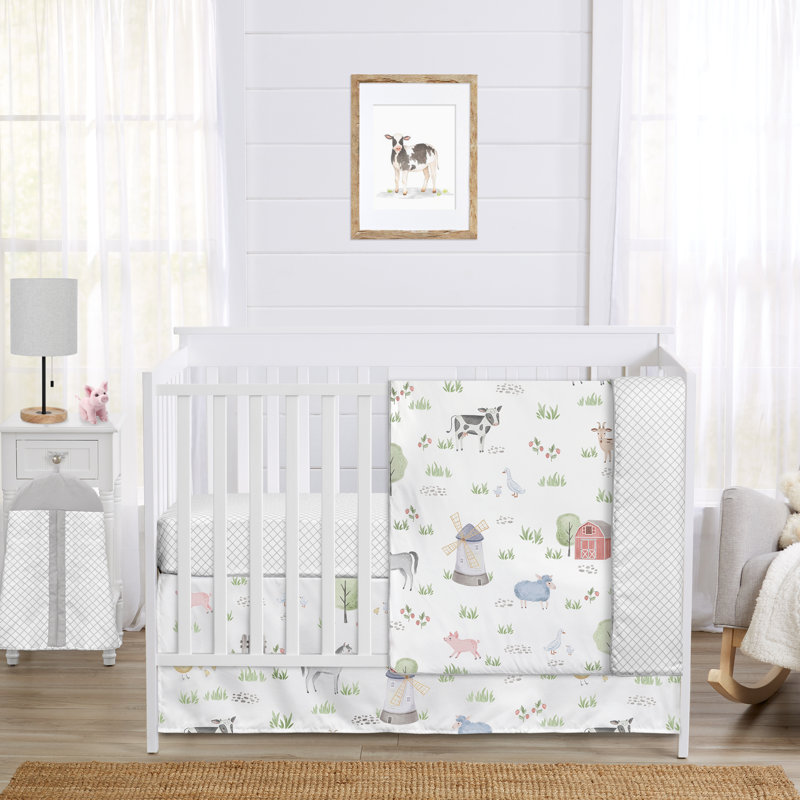 Ensemble de literie pour lit de bébé 4 pièces Farm Animals