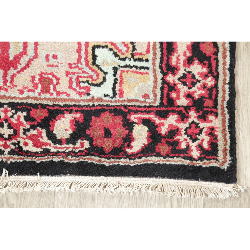 Tapis indien rouge à motif géométrique 3x5