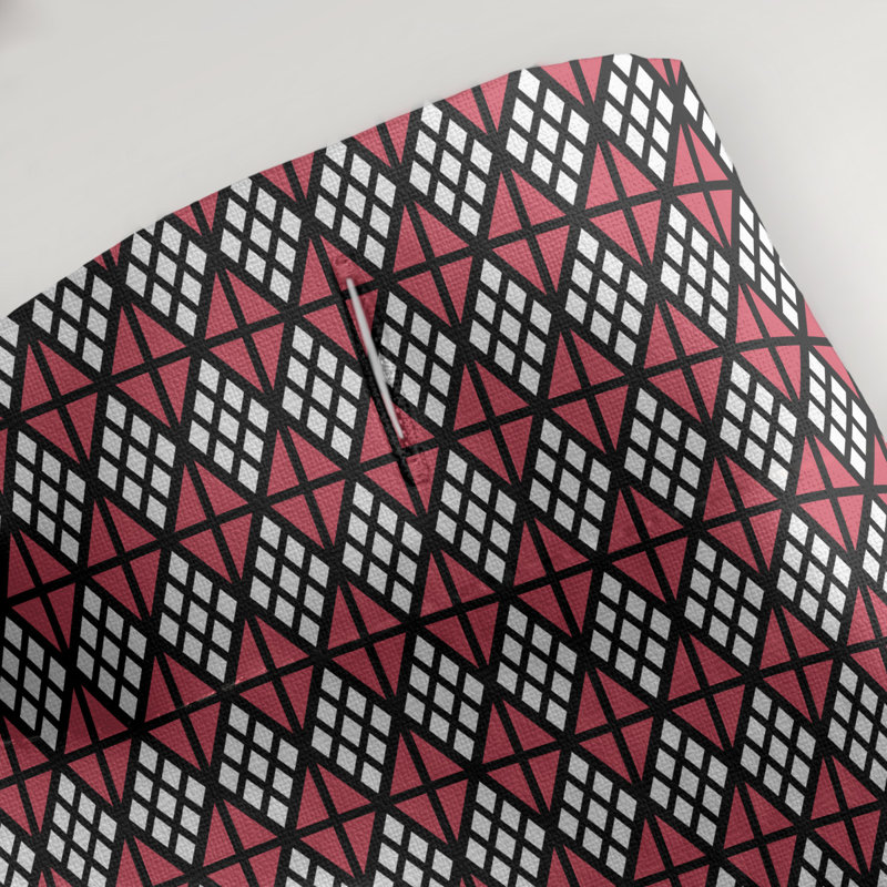 Rideau double double géométrique, Red Geometric III