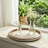 Large Round Decorative Tray: Farmhouse Wood Beaded Coffee Table Tray For Living Room, Ottoman, Countertop, And Home Decor