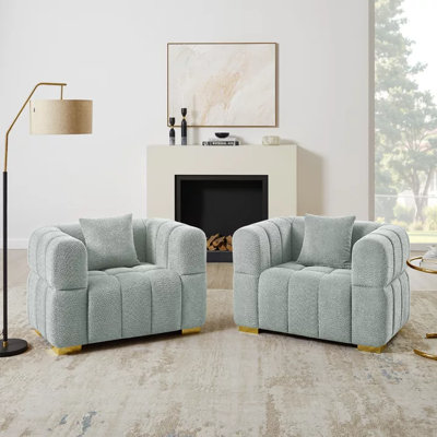 Ensemble de 2 fauteuils d'appoint 44 po capitonnés Boucle