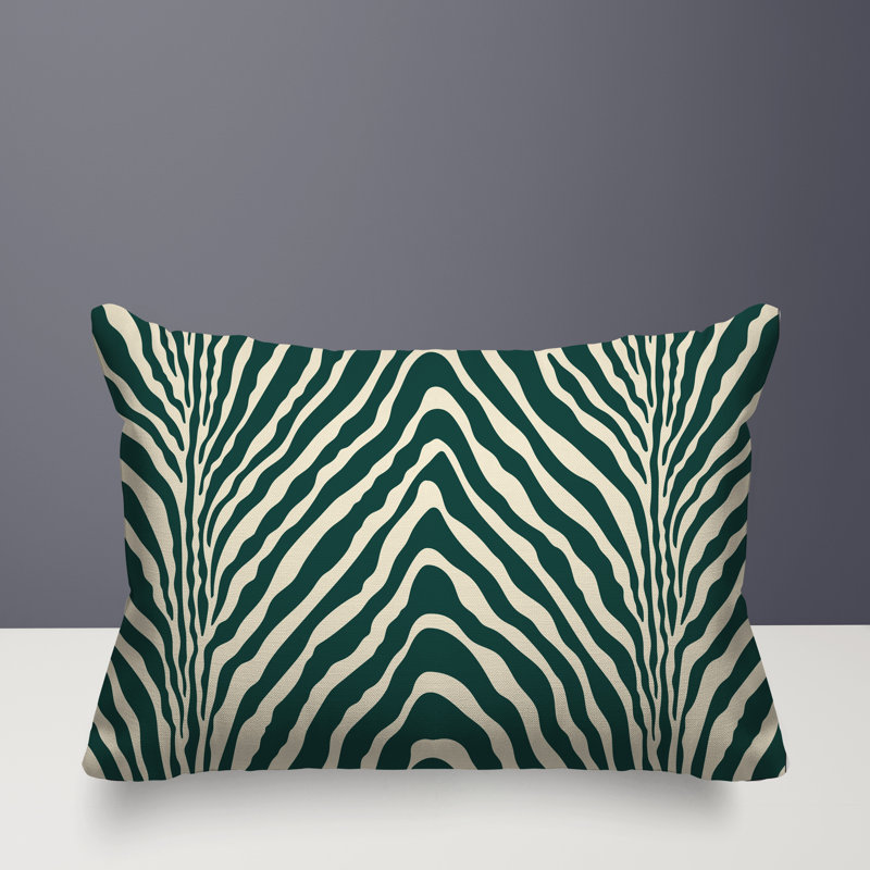 Oreiller rectangulaire réversible intérieur / extérieur Gilda, Rectangle H 14 po x l 20 po, Vert
