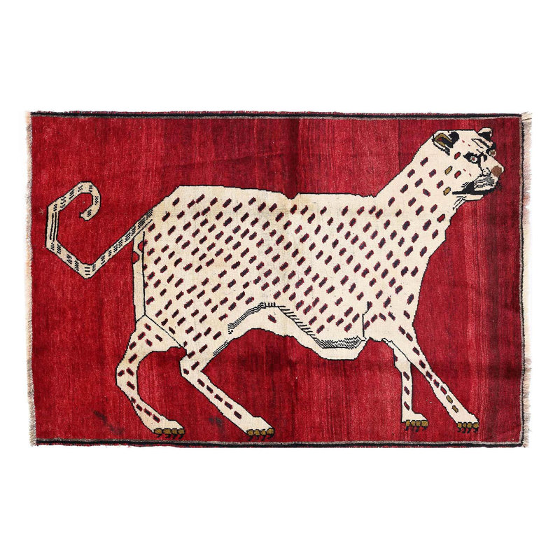 Tapis shiraz perse fin noué à la main 3 pi 5 po x 5 pi