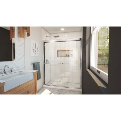 Duet Plus 56" - 60" W x 72" H Double Sliding Semi-Frameless Shower Door