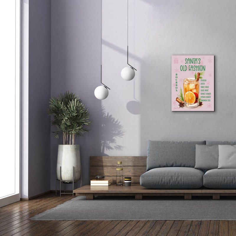 «Holiday Drinks E» par Jean Plout, art mural sur toile, H 34 po x l 26 po x P 1,5 po