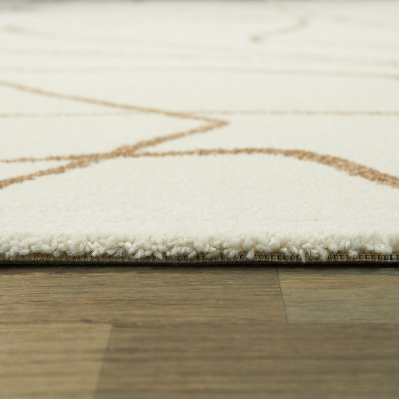 Tapis abstrait rouille / crème Goodrow, Rectangle 7 pi 10 po x 10 pi