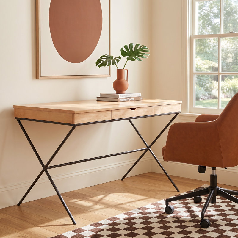 Bureau debout en bois massif Abbott, Champagne, Alpin