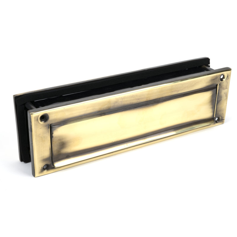 Metal Mail Slot, Aged Brass
