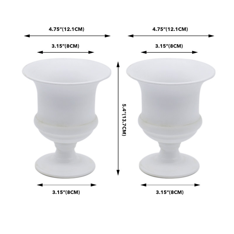 Hayott Metal Table Vase, White