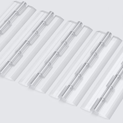 5x Clear Acrylic Piano Hinges 150 mm, Continuous Plastic Hinges