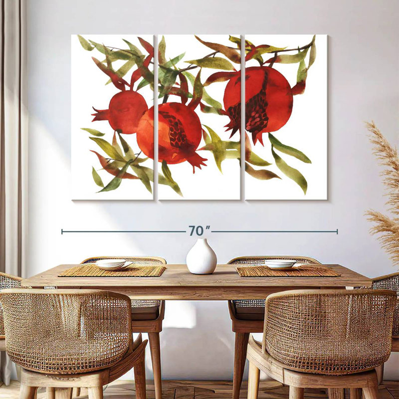 Yarlin Pomegranates On Branch, 42" H x 65" W