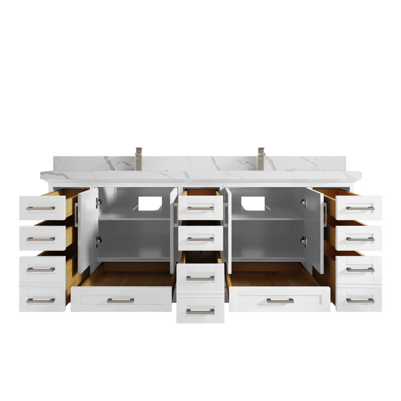 Ensemble de meuble-lavabo double 84 po, Calacatta Laza