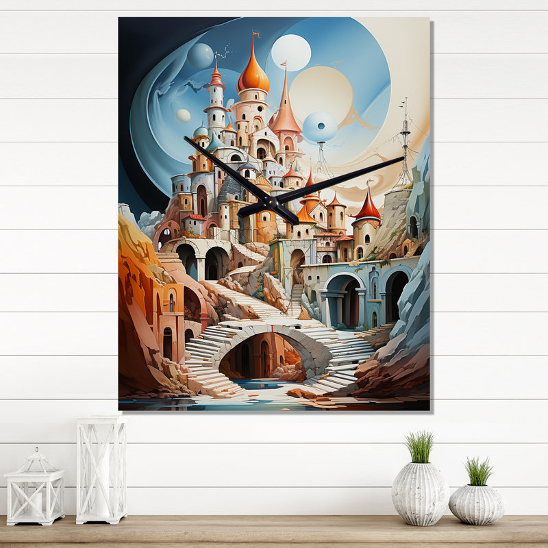 Jernya - Horloge murale surdimensionnée Cityscapes, Petit